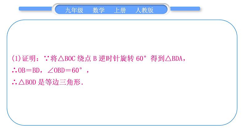 人教版九年级数学上第二十三章旋转基本功强化训练(六)　与旋转有关的计算习题课件06