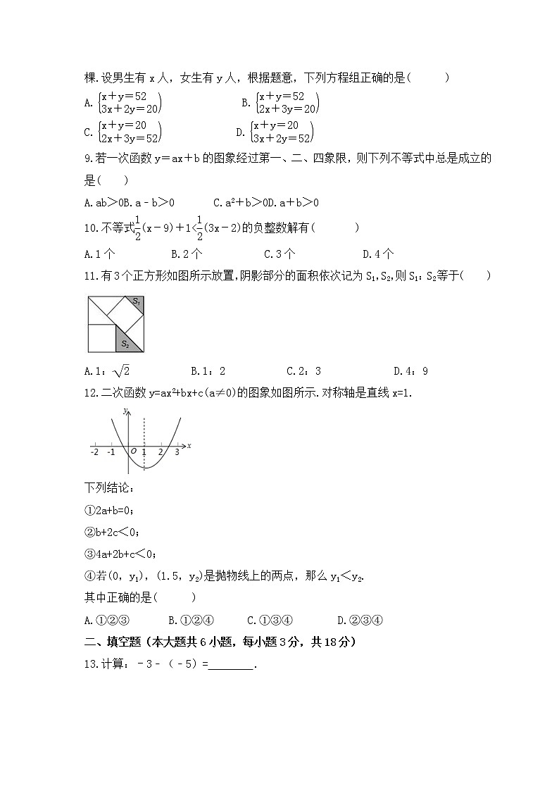 2023年广西柳州市城中区中考模拟练习试卷一(2份打包，教师版+原卷版)02