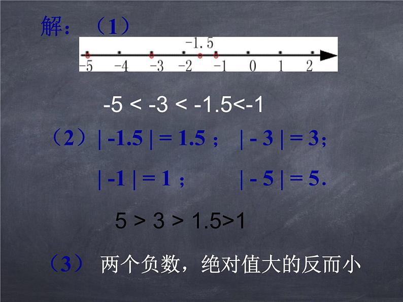 初中数学华东师大版七年级上册 第二章 2.5 有理数的大小比较 课件05