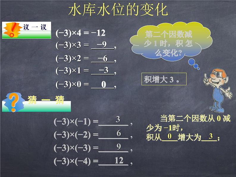 初中数学华东师大版七年级上册 第二章 2.9.1 有理数的乘法法则 课件第3页