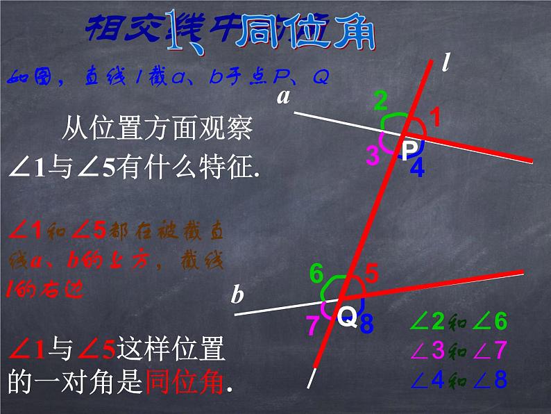 初中数学华东师大版七年级上册 第五章 5.1.3 同位角、内错角、同旁内角 课件第5页