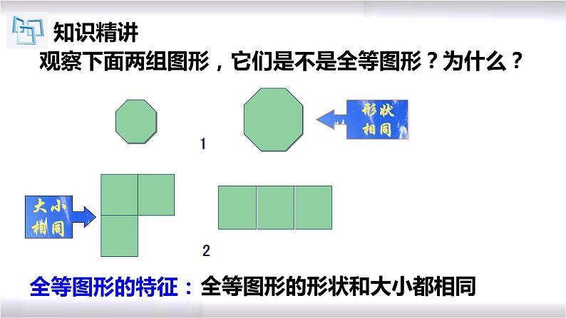 初中数学冀教版八年级上册 13.2 全等图形 课件第4页