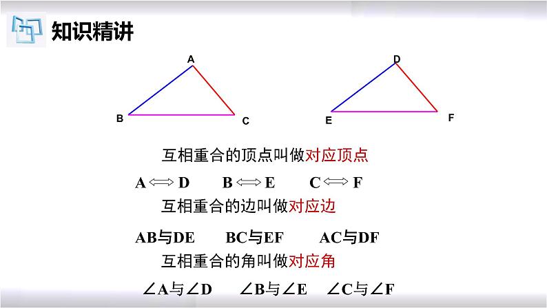 初中数学冀教版八年级上册 13.2 全等图形 课件第7页