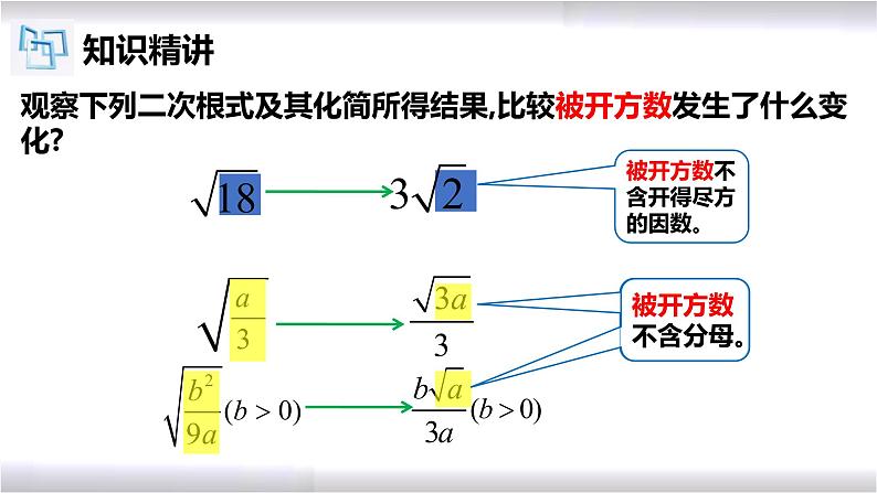 初中数学冀教版八年级上册 15.2 第3课时 最简二次根式 课件第5页