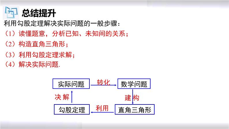 初中数学冀教版八年级上册 17.3 第2课时 勾股定理在实际生活中的应用 课件07