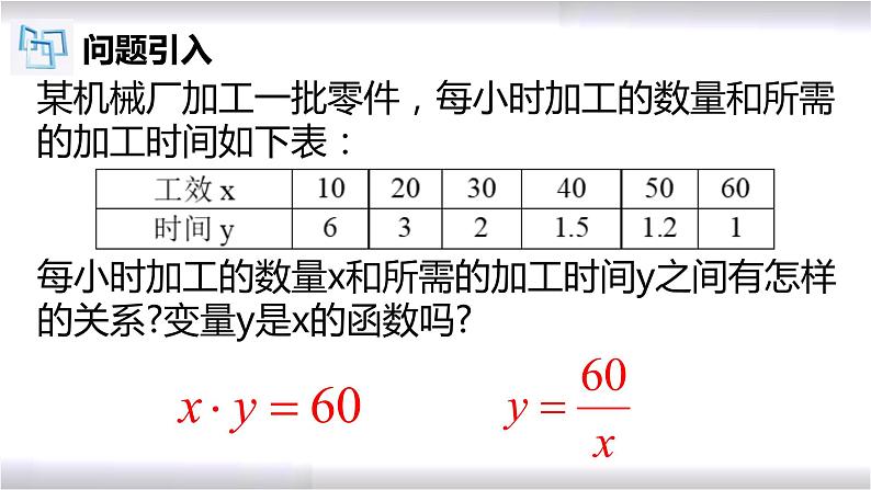 初中数学冀教版九年级上册 27.1 反比例函数 课件05