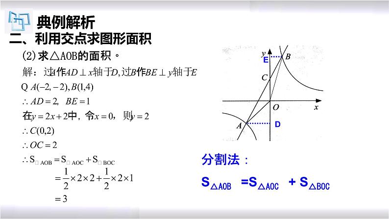 初中数学冀教版九年级上册 27.2 第3课时 反比例函数与一次函数的图象交点问题 课件07