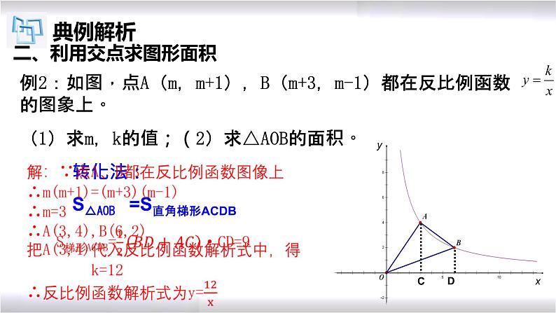 初中数学冀教版九年级上册 27.2 第3课时 反比例函数与一次函数的图象交点问题 课件08