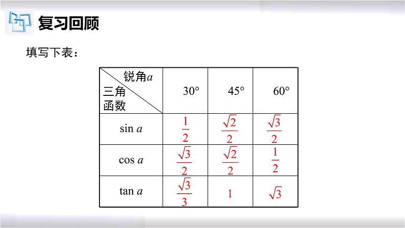 初中数学冀教版九年级上册 26.2 用计算器求锐角三角函数值 课件03