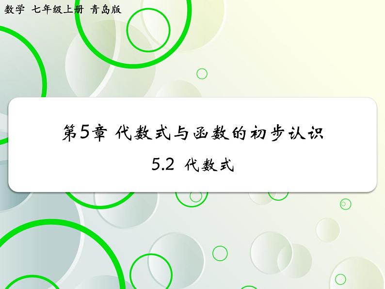 第5章 5.2代数式 教学课件 初中数学青岛版七年级上册01