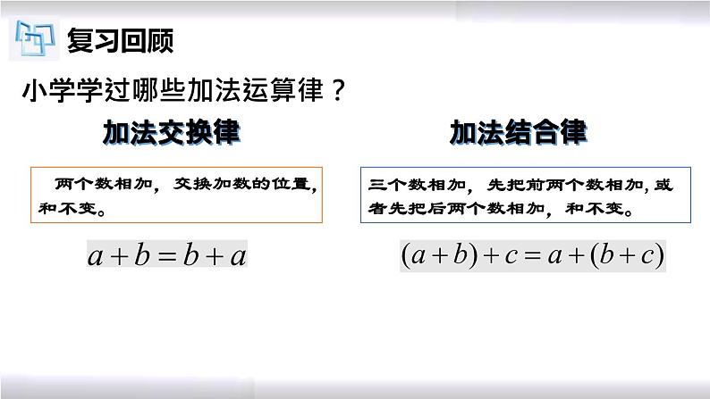 初中数学冀教版七年级上册 1.5 第2课时 有理数加法的运算律及运用 课件03