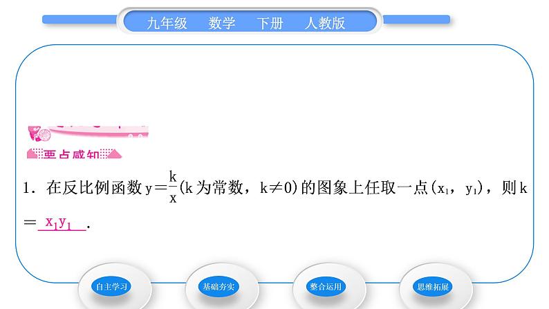 人教版九年级数学下第二十六章反比例函数1.2反比例函数的图像和性质第2课时　反比例函数的图象和性质的综合应用习题课件02