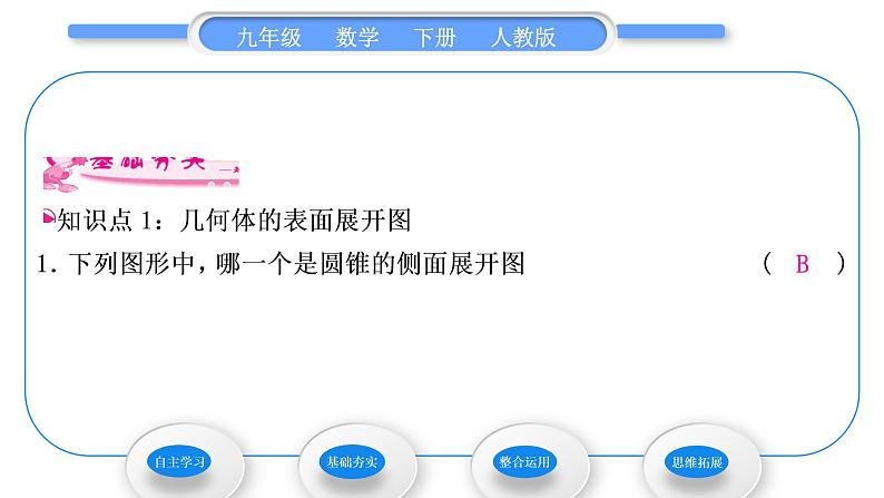 人教版九年级数学下第二十九章投影与视图29.2三视图第3课时　由三视图计算几何体的表面积或体积习题课件第5页