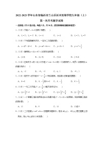 山东省临沂市兰山区沂州实验学校2022-2023学年九年级上学期第一次月考数学试卷（含答案）