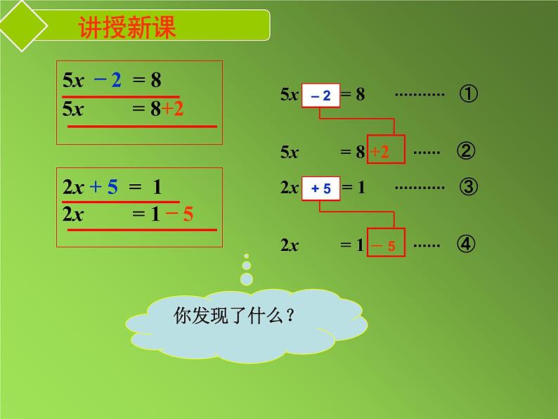 人教版七年级上册《移项解一元一次方程》课件05