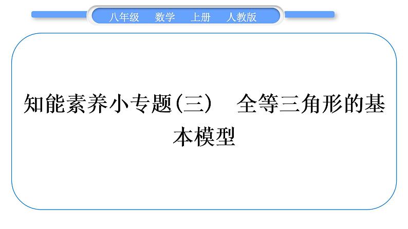 人教版八年级数学上第十二章全等三角形小专题(三)　全等三角形的基本模型 习题课件第1页