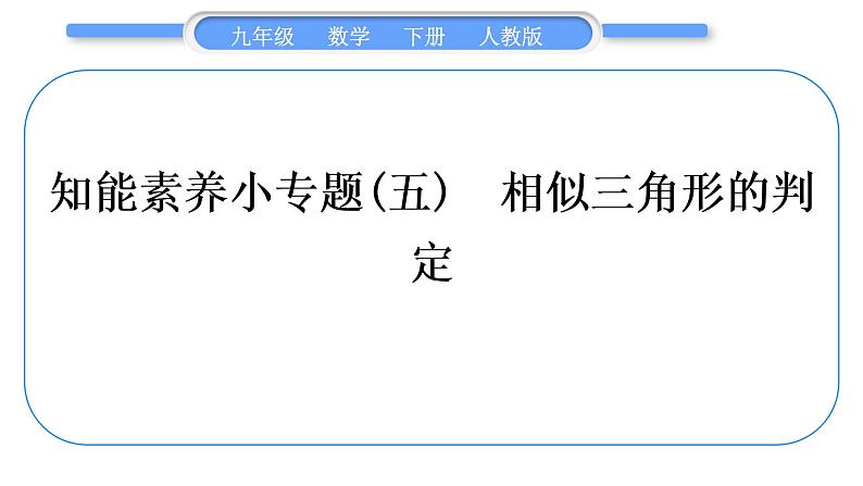 人教版九年级数学下第二十七章相似27.2.1相似三角形的判定知能素养小专题(五)　相似三角形的判定习题课件01