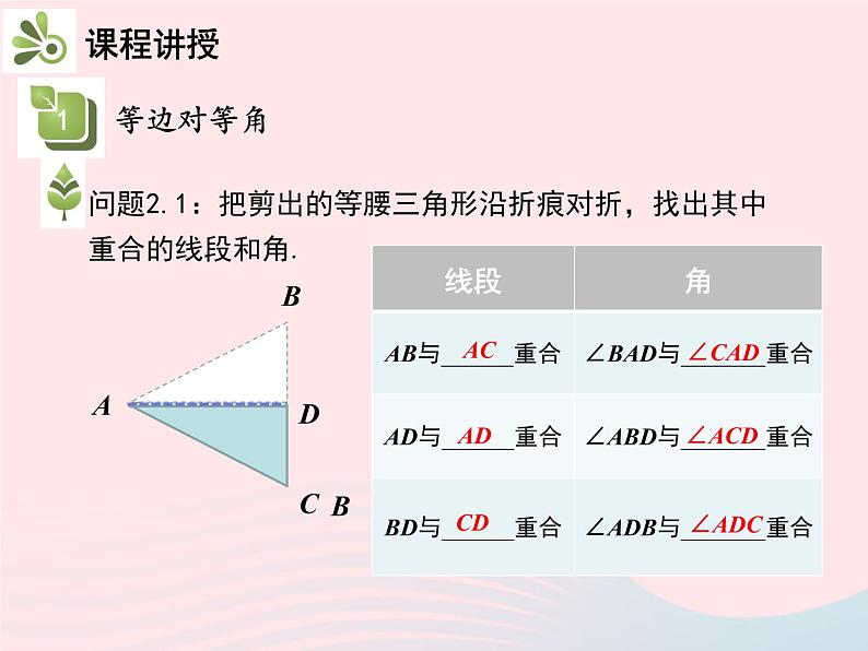 2022八年级数学上册第十三章轴对称13.3等腰三角形13.3.1等腰三角形第1课时等腰三角形的性质教学课件新版新人教版06