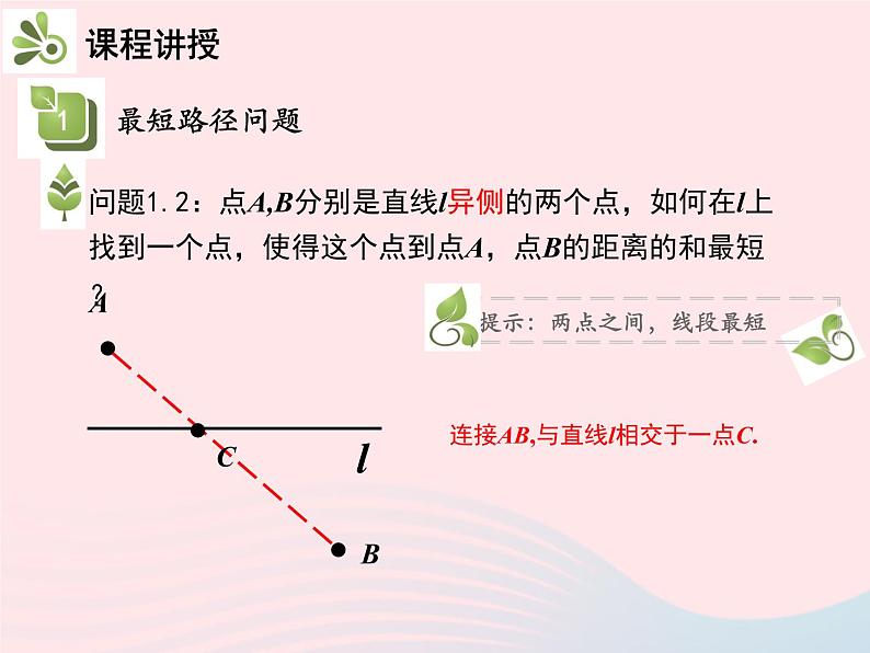 2022八年级数学上册第十三章轴对称13.4课题学习最短路径问题教学课件新版新人教版第7页