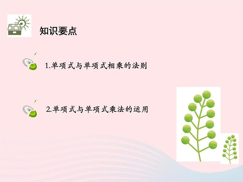 2022八年级数学上册第十四章整式的乘法与因式分解14.1整式的乘法14.1.4整式的乘法第1课时单项式与单项式相乘教学课件新版新人教版02