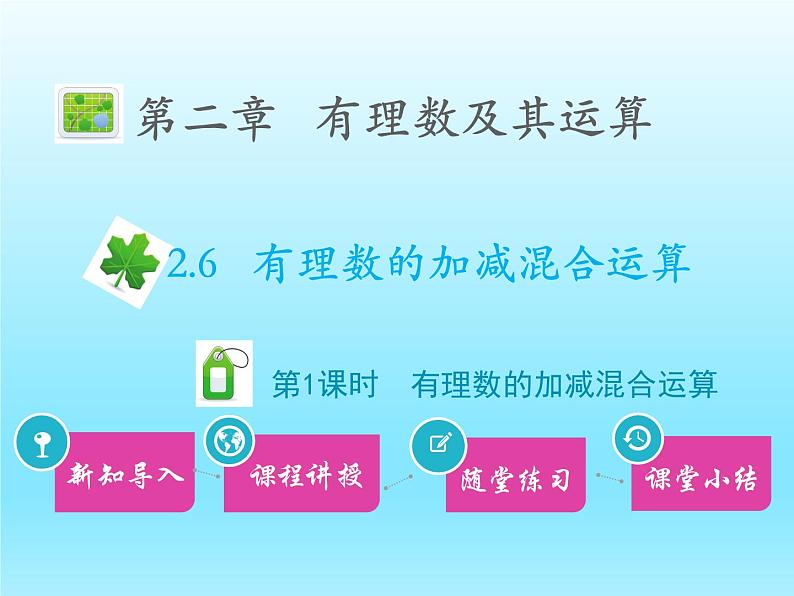 2022七年级数学上册第二章有理数及其运算2.6有理数的加减混合运算第1课时有理数的加减混合运算课件（北师大版）第1页