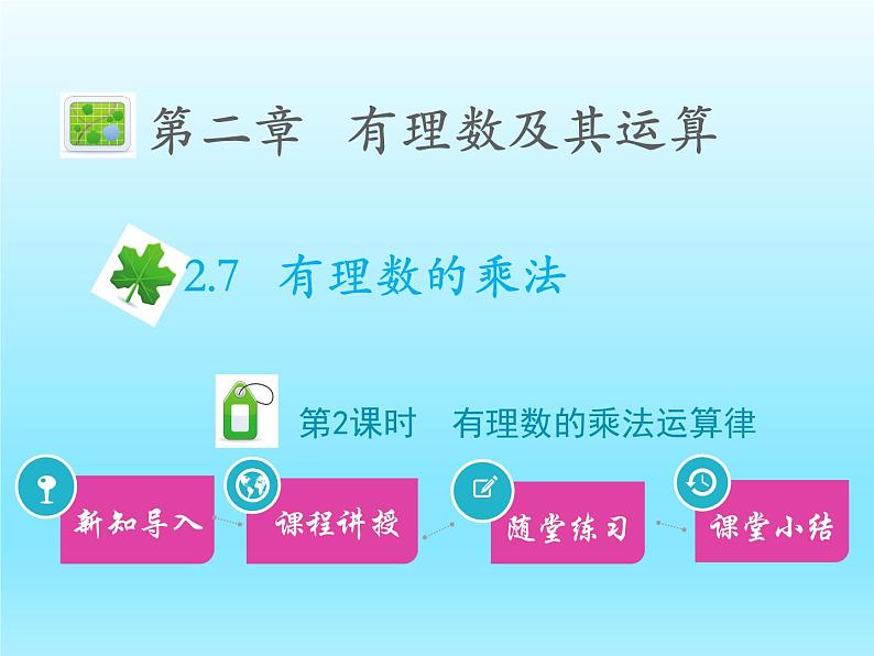 2022七年级数学上册第二章有理数及其运算2.7有理数的乘法第2课时有理数的乘法运算律课件（北师大版）01