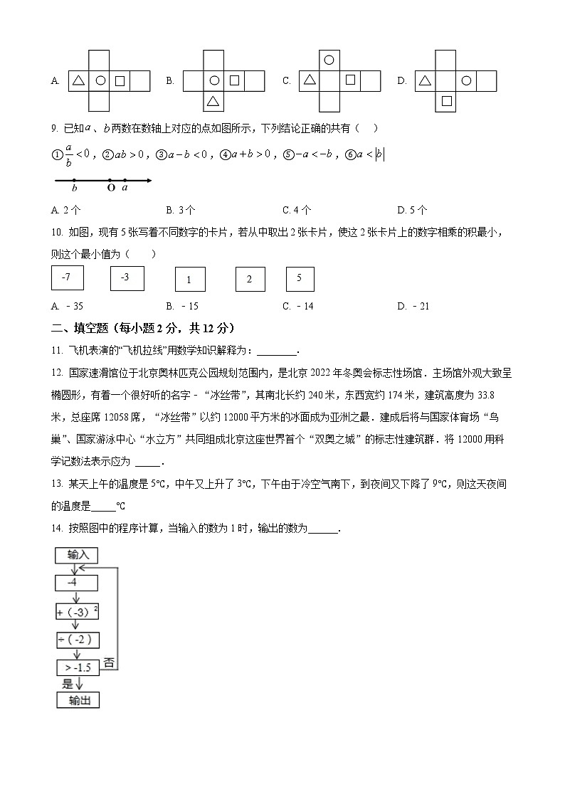 辽宁省辽阳市灯塔市实验中学2022-2023学年七年级上学期10月月考数学试题(含答案)第2页