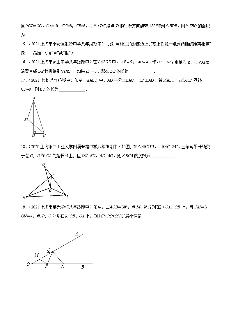 上海八年级上学期期中【几何证明40题专练】-八年级数学上学期期中期末考点大串讲（沪教版）03