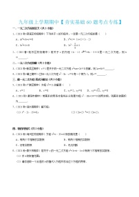 九年级上学期期中【夯实基础60题考点专练】-2022-2023学年九年级数学上学期期中期末考点大串讲（苏科版）