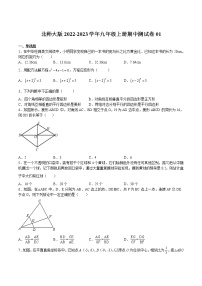 【培优分级练】北师大版数学九年级上册 期中测试卷01（含解析）