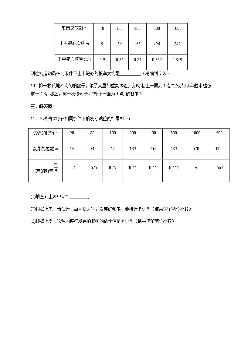 【培优分级练】人教版数学九年级上册 25.3《用频率估计概率》培优三阶练（含解析）03
