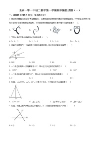 北京市一零一中学2022-2023学年八年级上学期数学期中模拟试卷(含答案)