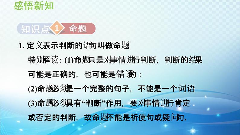 13.1 命题、定理与证明 华师大版数学八年级上册导学课件第3页