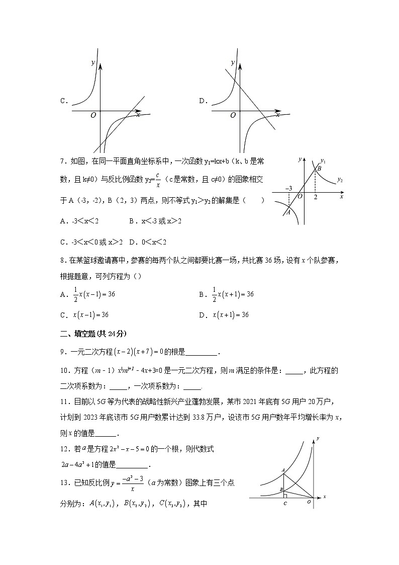 湖南省常德市澧县城关中学2022-2023学年九年级上学期第一次月考数学试题(含答案)第2页