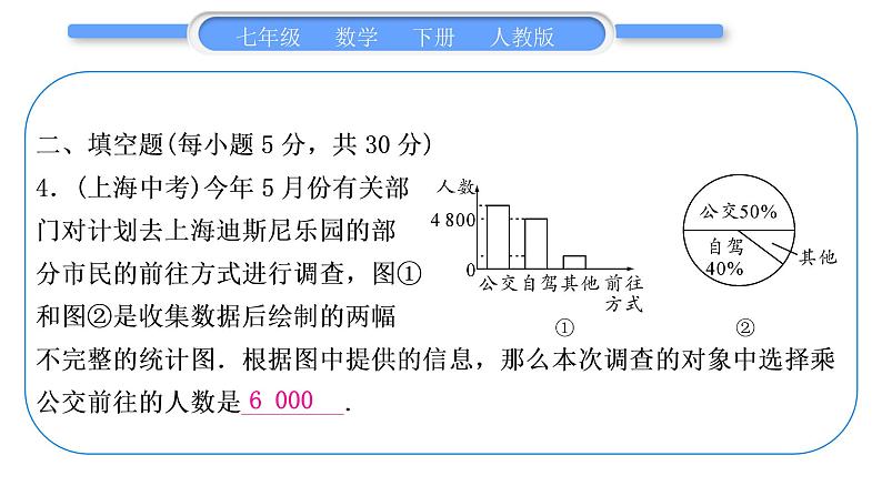 人教版七年级数学下单元周周测(十一)(10.1－10.3)习题课件05