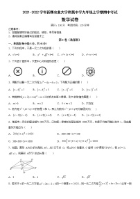 新疆农业大学附属中学2021-2022学年上学期期中考试九年级数学试卷