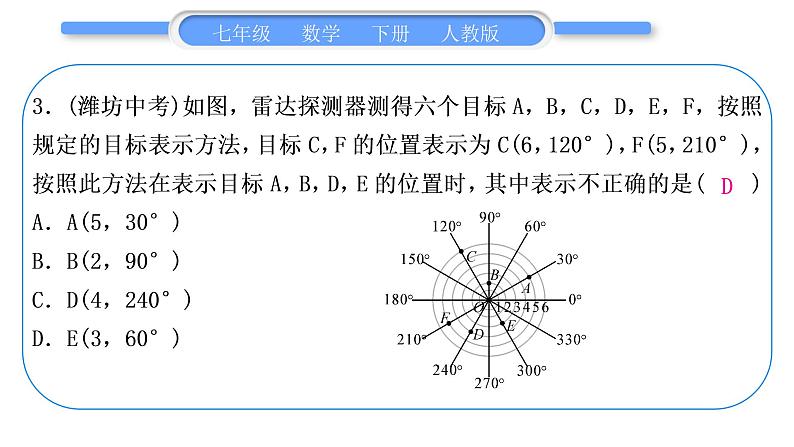 人教版七年级数学下单元周周测(五)(7.1)习题课件04