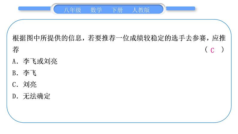 人教版八年级数学下周周测(十一)(20.1－20.3)习题课件06