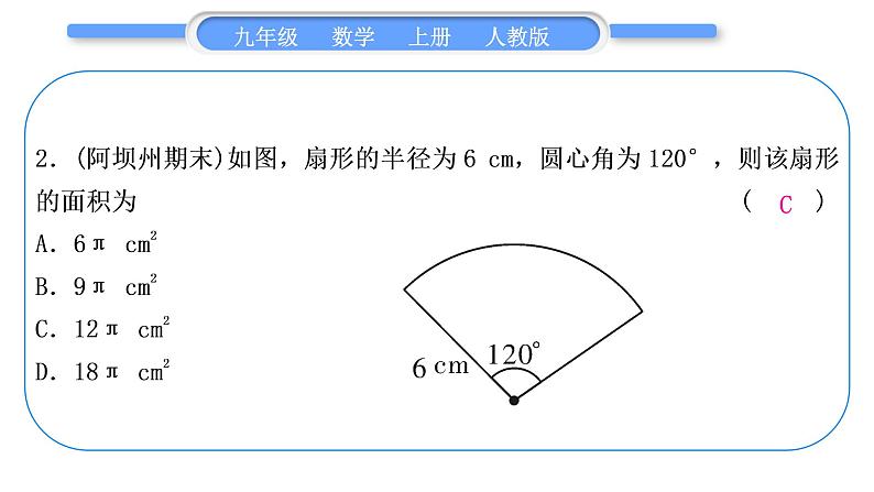 人教版九年级数学上周周测(七)(24.3-24.4)习题课件第3页