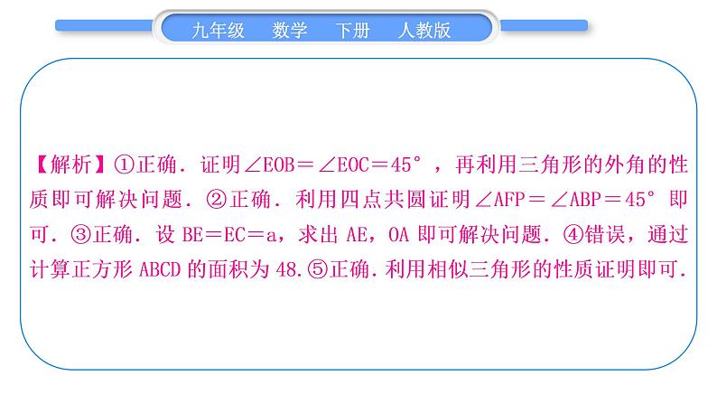 人教版九年级下期末复习专题(六)　相　似习题课件07