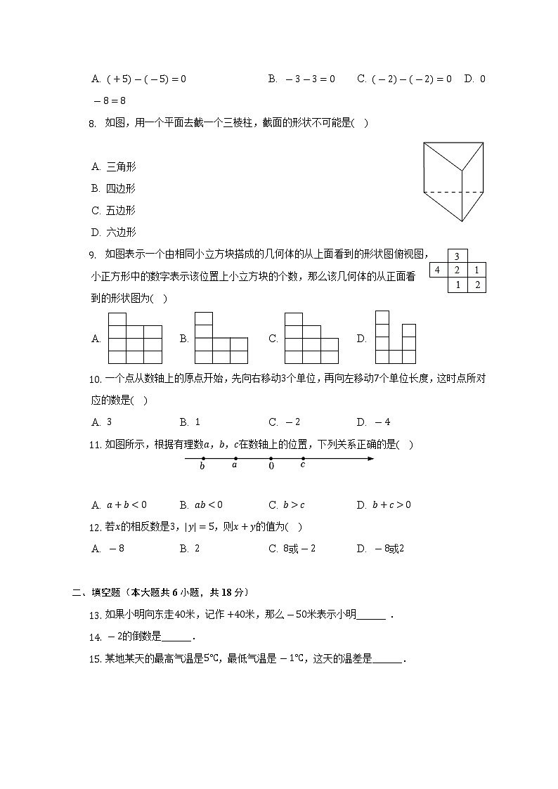 2022-2023学年云南省文山州文山三中七年级（上）第一次月考数学试卷（含解析）第2页