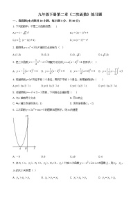 北师大版九年级下册第二章 二次函数综合与测试一课一练