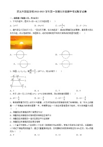 广东省深圳市龙岗区贤义外国语学校2022-2023学年第一学期九年级期中考试数学试卷(含答案)