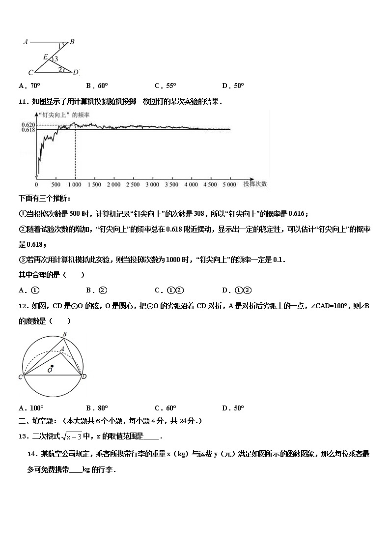 天津市宝坻区达标名校2021-2022学年中考数学最后一模试卷含解析03