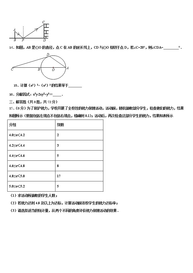 天津市北辰区名校2022年中考二模数学试题含解析03