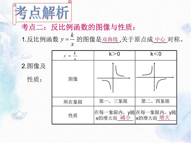 北师大版 九年级上册 反比例函数 复习优质课件03