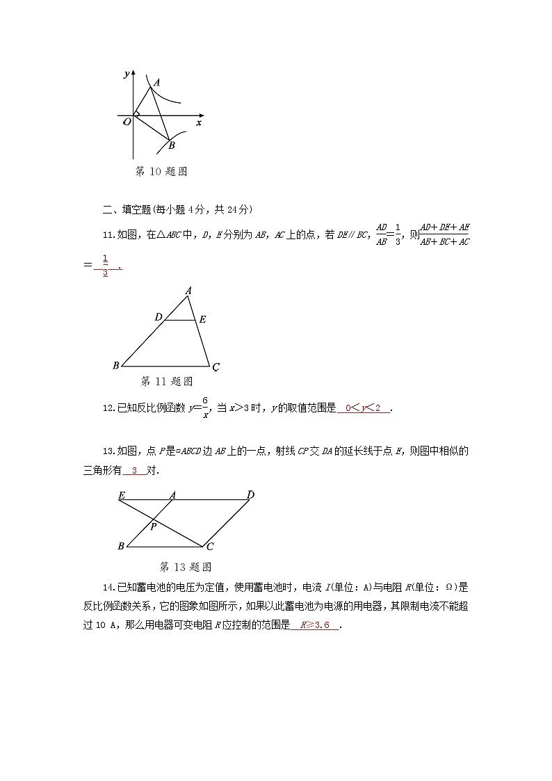 2022人教版九年级数学下学期期中检测卷（附答案）第3页