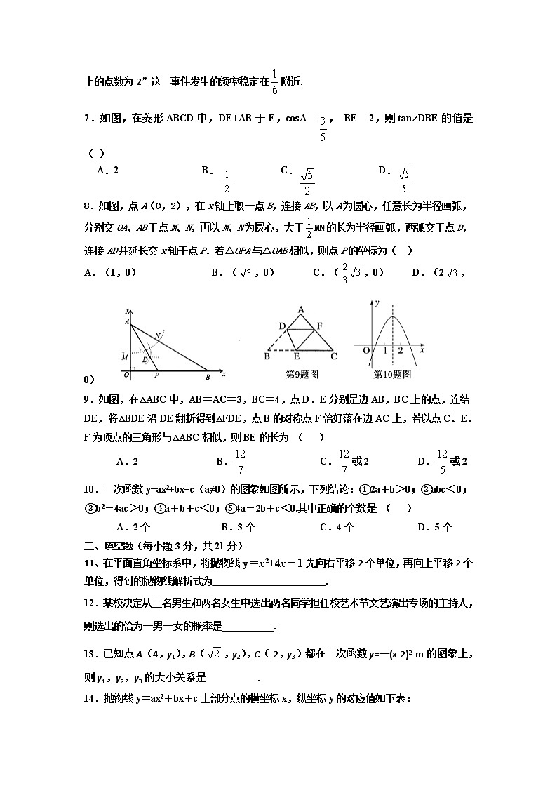 2021年华师版九年级数学秋期期末模拟试卷（一）第2页