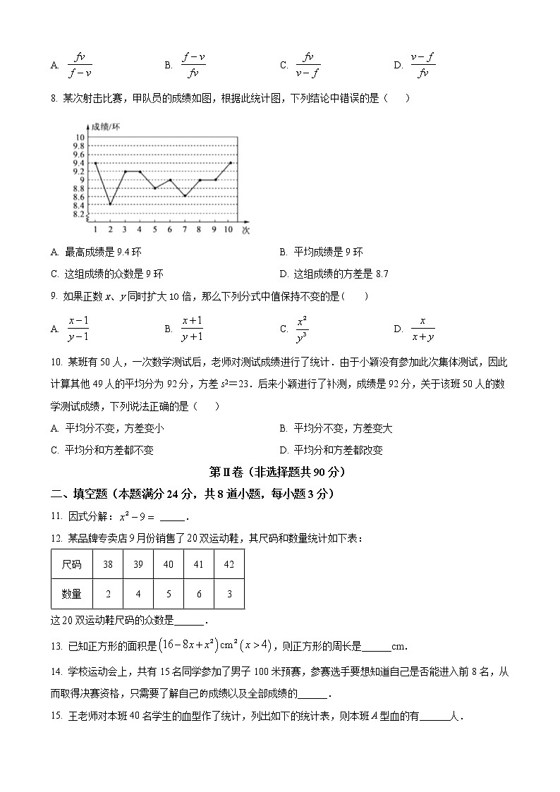 山东省青岛市莱西市2022-2023学年八年级上学期期中数学试题(含答案)第2页
