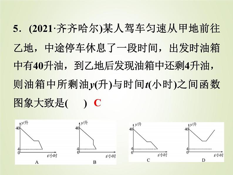 中考数学复习第9讲平面直角坐标系及函数初步精练课件第6页